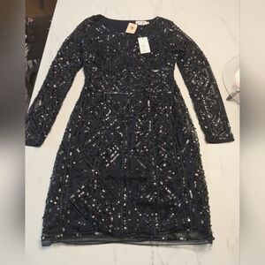 Molly Bracken BodyCon Sequin Dress Navy Blue Size MEDIUM